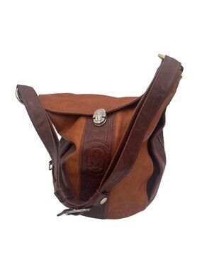 Morino Italian Leather Bucket Bag With Adjustable Strap & Zippered Pockets